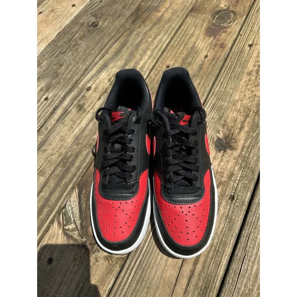 Nike Court Vision Low NN Next Nature Black/Red (FJ0685 010 ) Mens Size 8.5